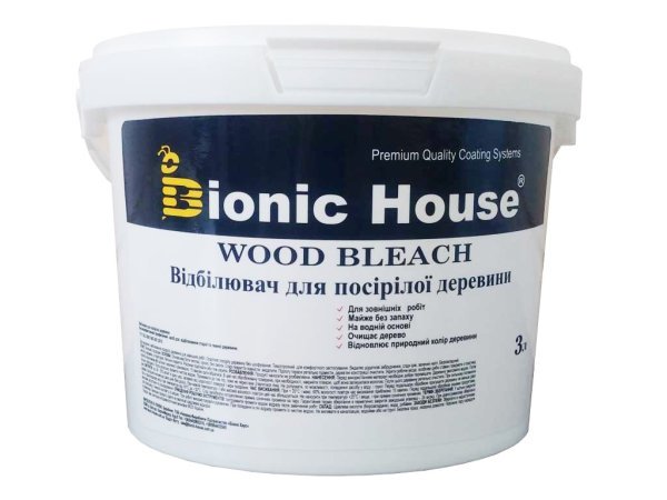 Отбеливатель для дерева без хлора WOOD BLEACH Bionic-House 3л Бесцветный