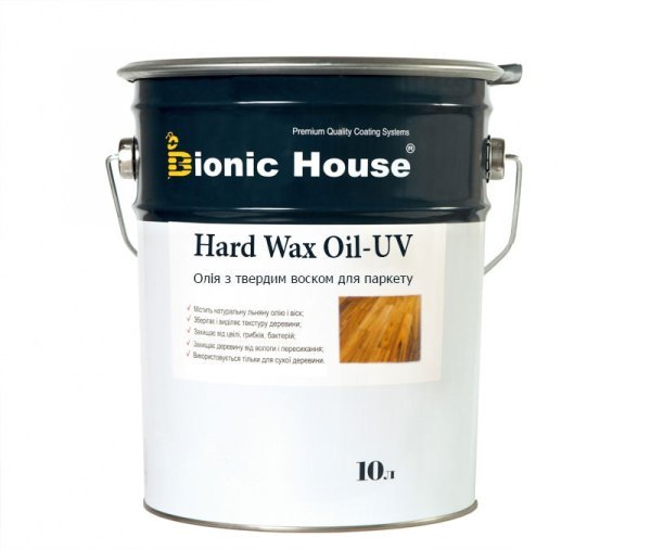 HardWaxOil-UV-10l Масло для пола с твердым воском и УФ-фильтром HardWax Oil UV 10л Бесцветный