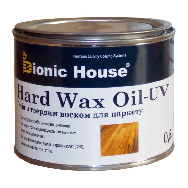 HardWaxOil-UV-0.5l Масло для пола с твердым воском и УФ-фильтром HardWax Oil UV 0,5л Бесцветный