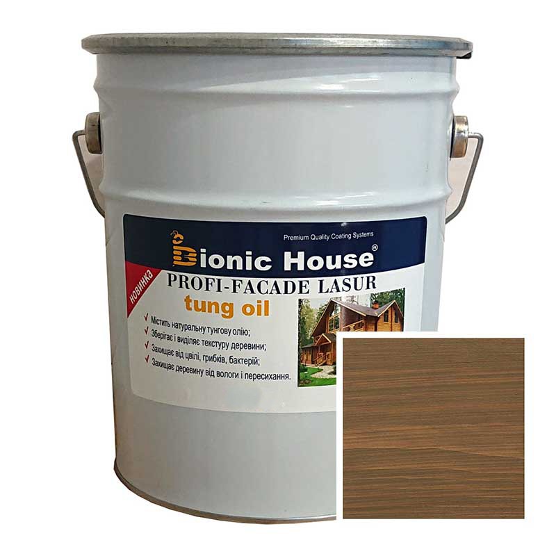 Краска для дерева PROFI-FACADE LASUR tung oil 10л Хаки