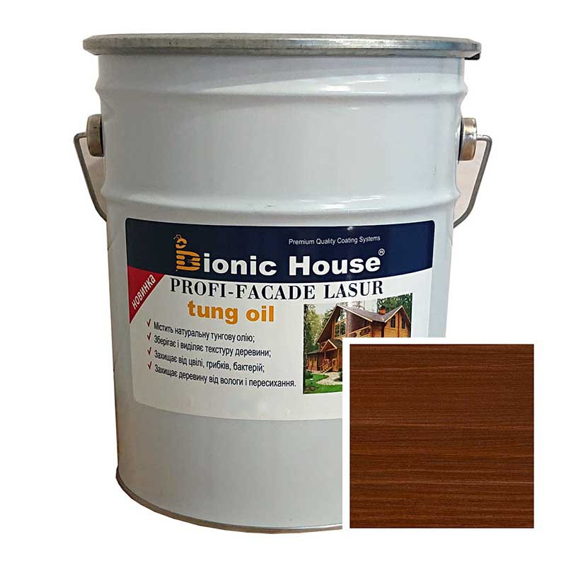 Краска для дерева PROFI-FACADE LASUR tung oil 10л Орех