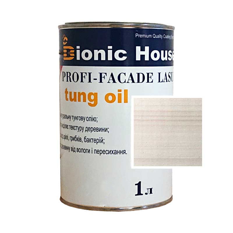 Краска для дерева PROFI-FACADE LASUR tung oil 1л Белый Дуб
