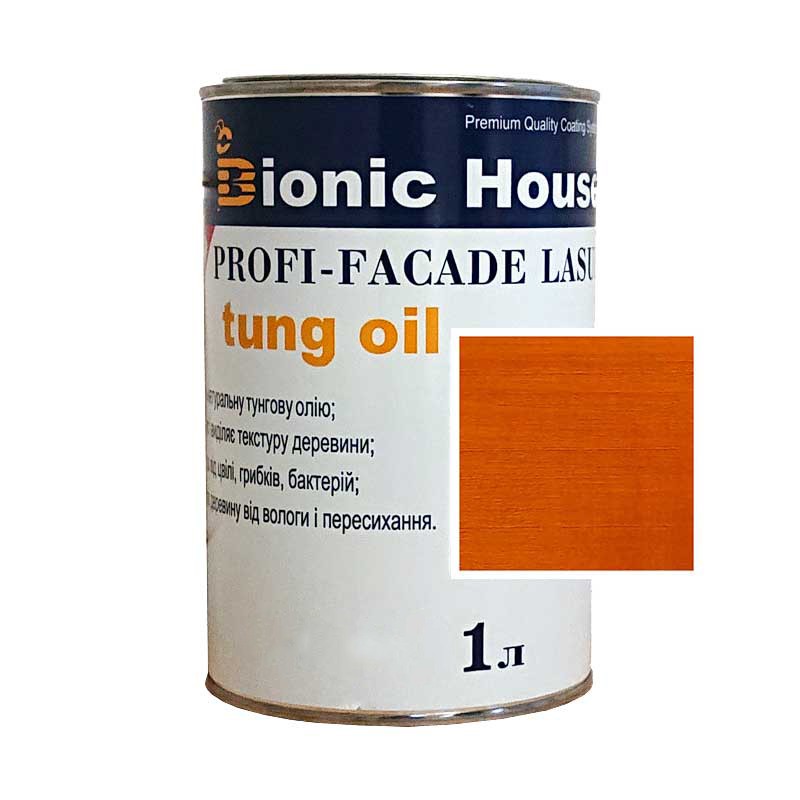 Краска для дерева PROFI-FACADE LASUR tung oil 1л Янтарь