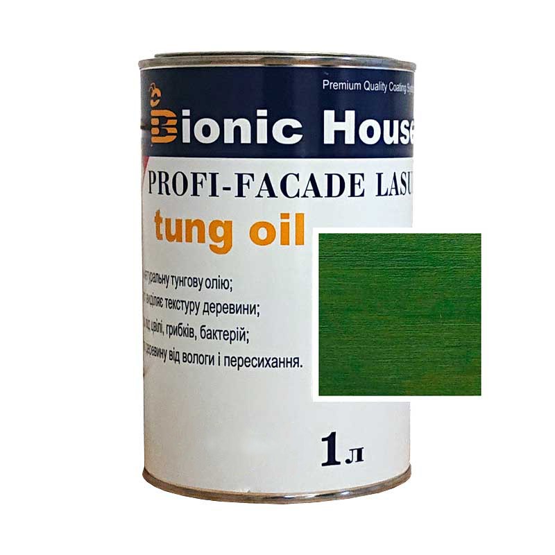 Краска для дерева PROFI-FACADE LASUR tung oil 1л Кипарис
