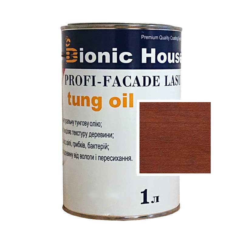Краска для дерева PROFI-FACADE LASUR tung oil 1л Марсала