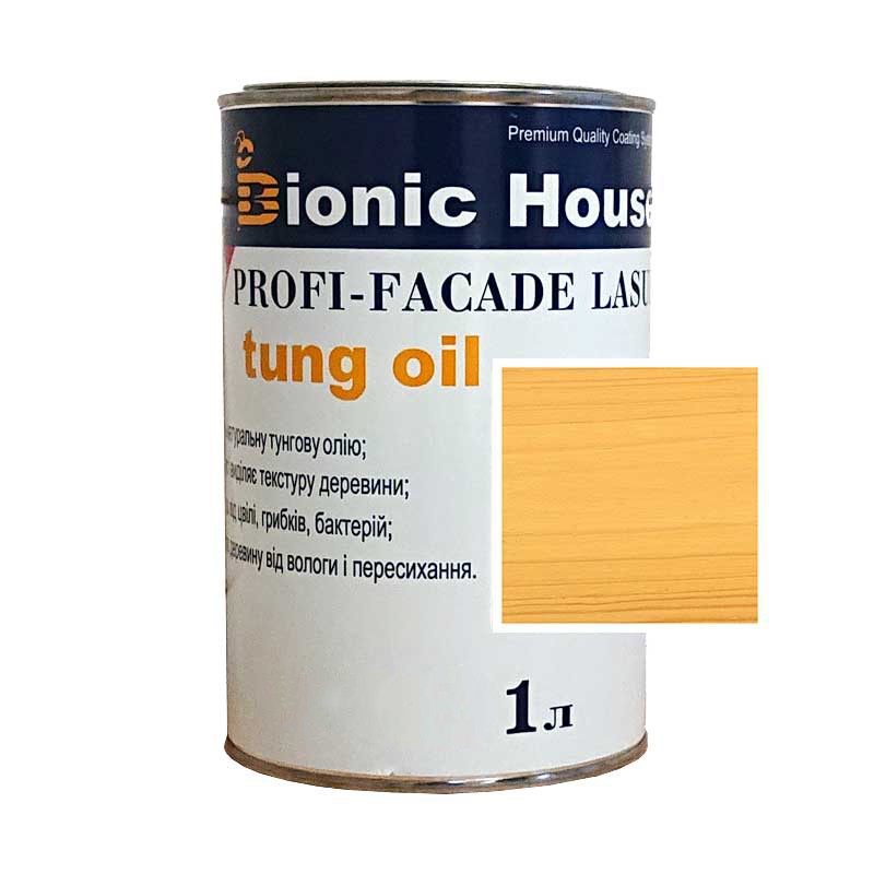 Краска для дерева PROFI-FACADE LASUR tung oil 1л Светлый Дуб