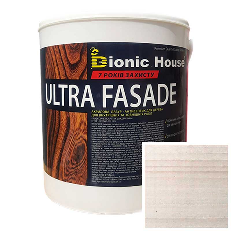 Краска для дерева фасадная, длительного срока службы ULTRA FACADE 0,8л Белый дуб