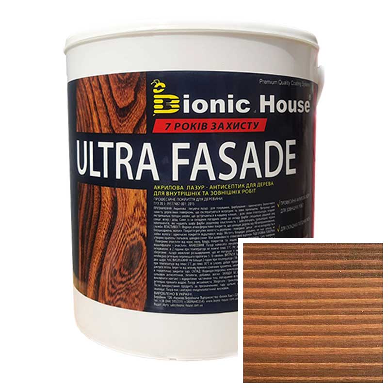 Краска для дерева фасадная, длительного срока службы ULTRA FACADE 0,8л Кедр