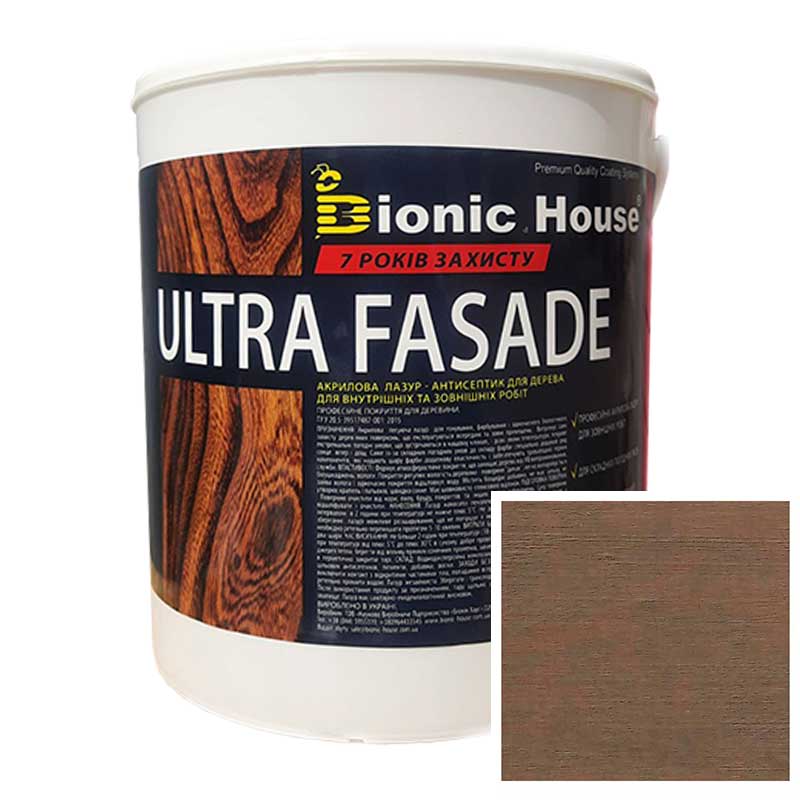 Краска для дерева фасадная, длительного срока службы ULTRA FACADE 0,8л Умбра
