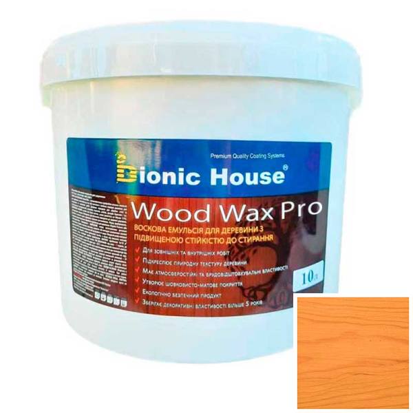 Краска для дерева WOOD WAX PRO безцветная база Bionic-House 10л Орегон