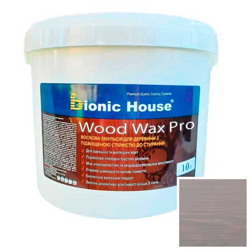 Краска для дерева WOOD WAX PRO безцветная база Bionic-House 10л Пепел
