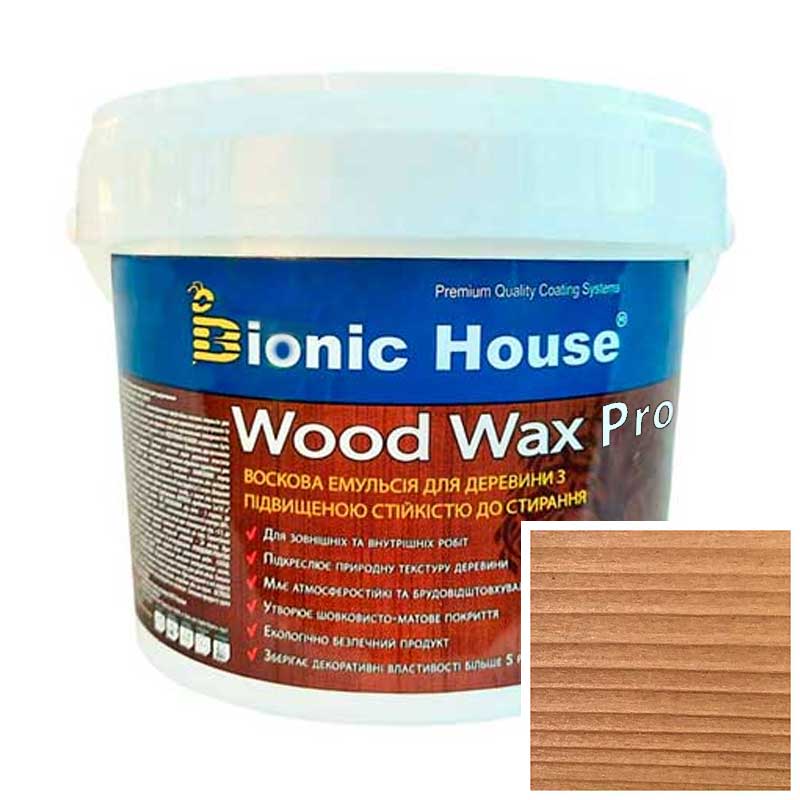 Краска для дерева WOOD WAX PRO безцветная база Bionic-House 0,8л Клен