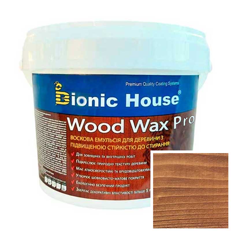 Краска для дерева WOOD WAX PRO безцветная база Bionic-House 0,8л Золотой Орех
