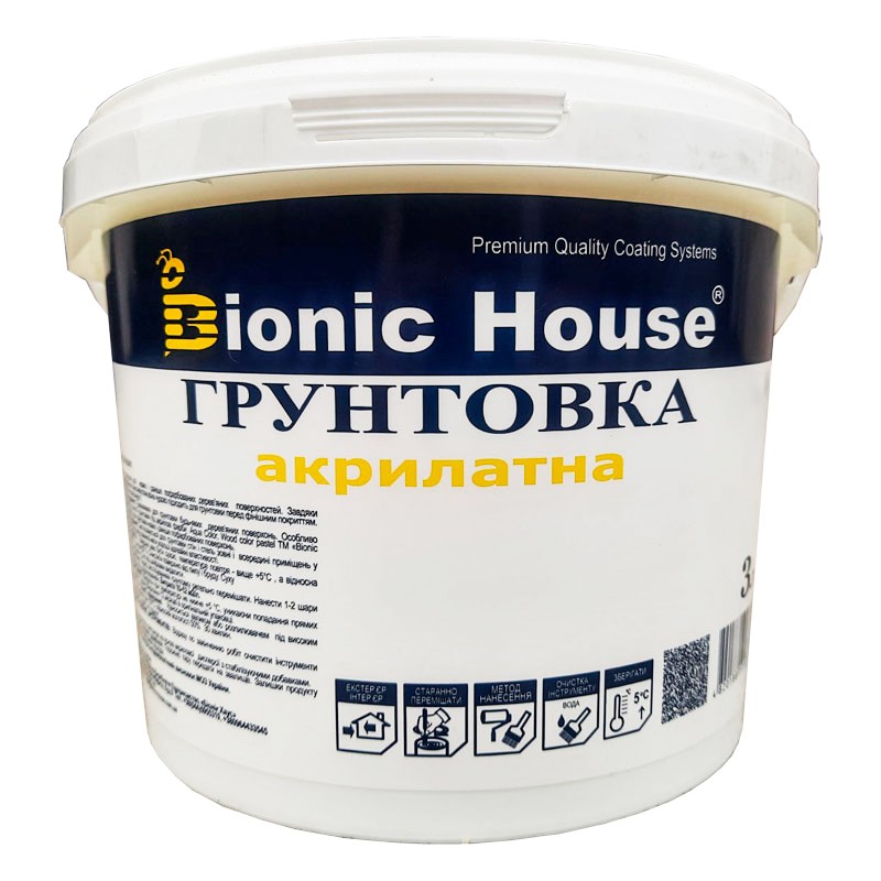 Грунтовка для дерева акрилатная Bionic-House 3л Бесцветный