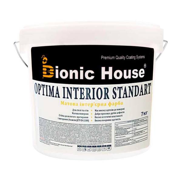 Optima Interior Standard — Акриловая краска для стен и потолков Bionic-House 7кг Белая любой RAL оттенок под заказ
