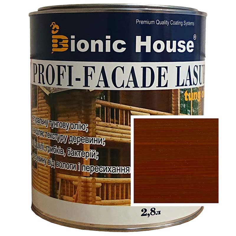 PFL-3lL-shokolad Краска для дерева PROFI-FACADE LASUR tung oil 2,8л Шоколад