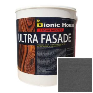 Фарба для дерева фасадна, тривалого терміну служби ULTRA FACADE 0,8л Арт Грей