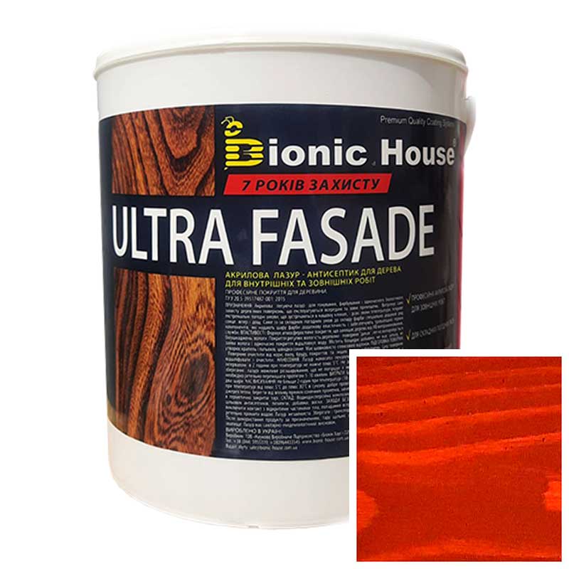 Фарба для дерева фасадна, тривалого терміну служби ULTRA FACADE 0,8л Тік