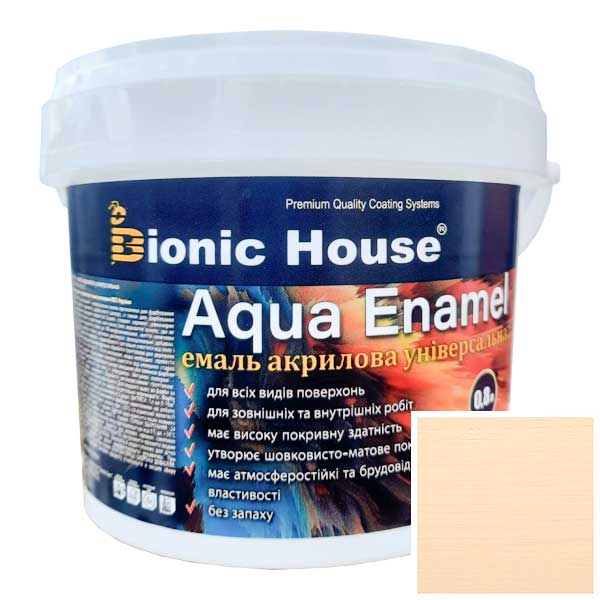 enamel-1L-capuchino Краска-эмаль для дерева Bionic-House Aqua Enamel 0,8л Капучино