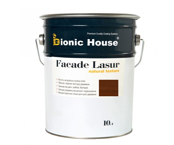 Краска для дерева FACADE LASUR Bionic-House 10л Орех А110