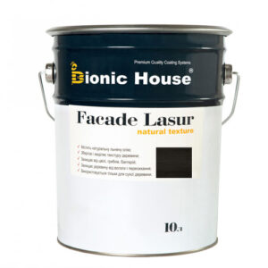Краска для дерева FACADE LASUR Bionic-House 10л Черное дерево А120