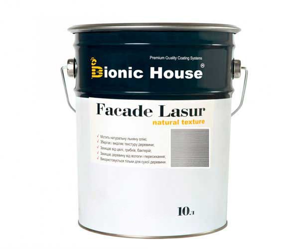 fasadelasur10l-beliy-bramor Краска для дерева FACADE LASUR Bionic-House 10л Белый Мрамор
