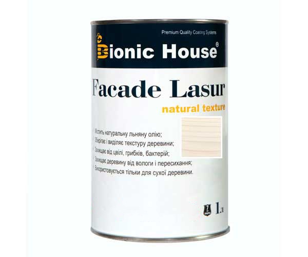 fasadelasur1l-jasmin Краска для дерева FACADE LASUR Bionic-House 1л Жасмин