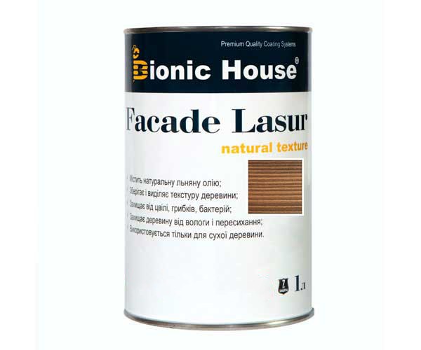 fasadelasur1l-kedr Краска для дерева FACADE LASUR Bionic-House 1л Кедр