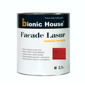 Краска для дерева FACADE LASUR Bionic-House 2,8л Вишня А108