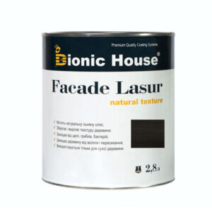 Краска для дерева FACADE LASUR Bionic-House 2,8л Черное дерево А120