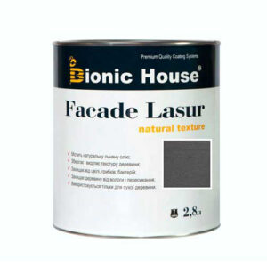 Краска для дерева FACADE LASUR Bionic-House 2,8л Арт Грей
