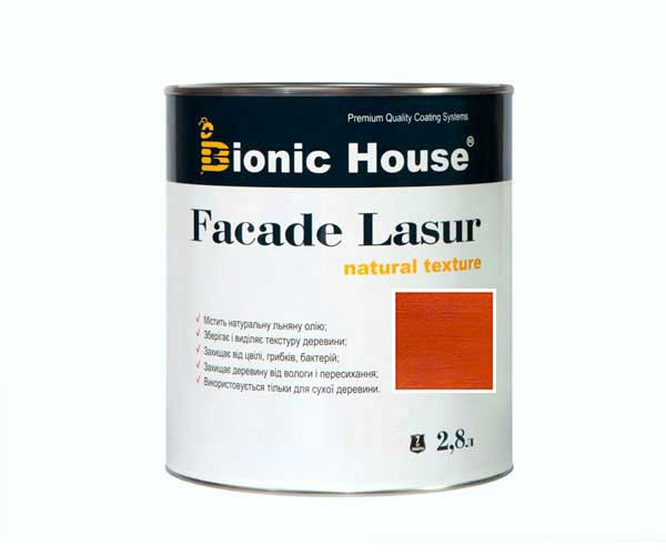 fasadelasur2.8l-mahagon Краска для дерева FACADE LASUR Bionic-House 2,8л Махагон