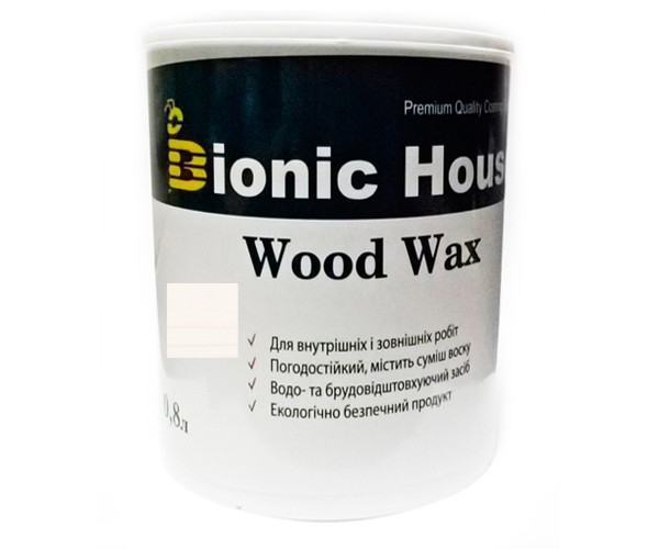 woodwax1l-101 Краска для дерева WOOD WAX Bionic-House 0,8л Белый А101