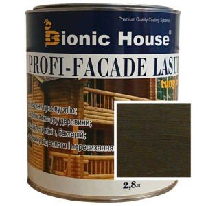 Краска для дерева PROFI-FACADE LASUR tung oil 2,8л Антрацит