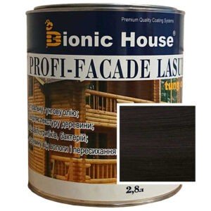 Краска для дерева PROFI-FACADE LASUR tung oil 2,8л Черный