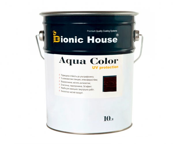 Краска для дерева Bionic-House Aqua Color UV-protect 10л Розовое дерево