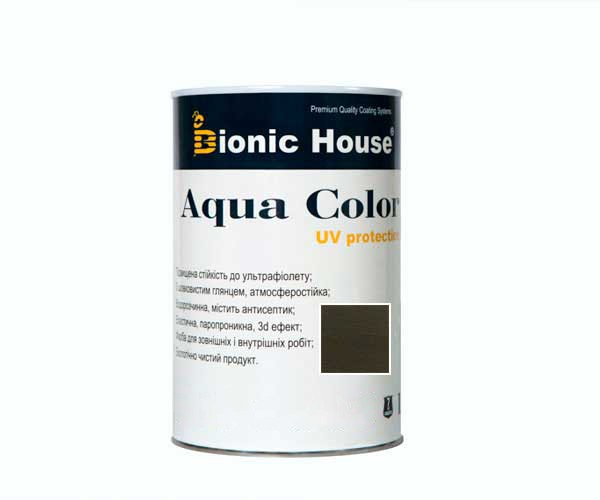 Краска для дерева Bionic-House Aqua Color UV-protect 0,8л Антрацит