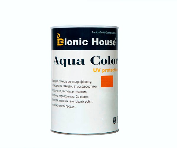 Краска для дерева Bionic-House Aqua Color UV-protect 0,8л Янтарь