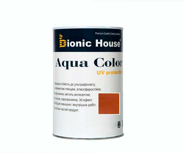 Краска для дерева Bionic-House Aqua Color UV-protect 0,8л Махагон
