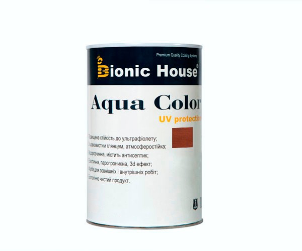 Краска для дерева Bionic-House Aqua Color UV-protect 0,8л Марсала