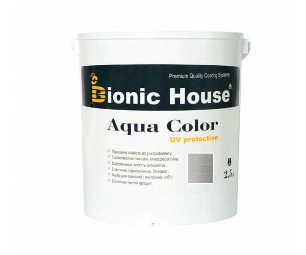 Краска для дерева Bionic-House Aqua Color UV-protect 2,5л Белый Мрамор