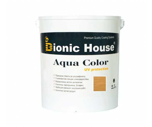 Краска для дерева Bionic-House Aqua Color UV-protect 2,5л Орегон