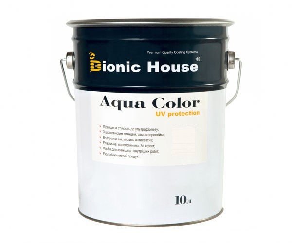 Краска для дерева Bionic-House Aqua Color UV-protect 10л Белый А101