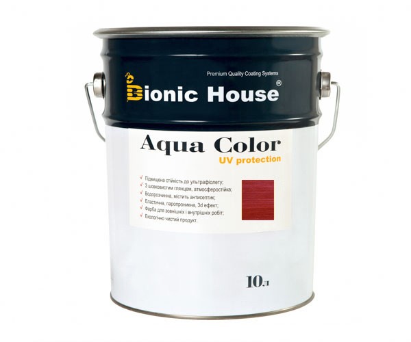Фарба для дерева Bionic-House Aqua Color UV-protect 10л Вишня А108