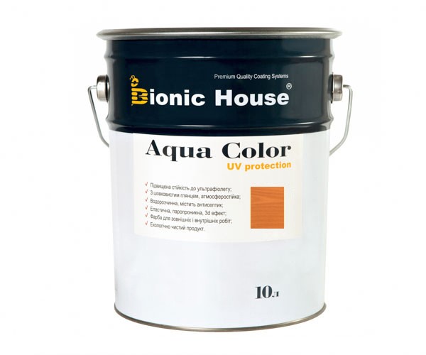 aquacolor10l-112 Фарба для дерева Bionic-House Aqua Color UV-protect 10л Мигдаль А112