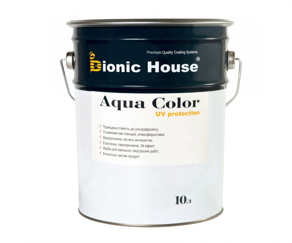 Краска для дерева Bionic-House Aqua Color UV-protect 10л Бесцветный