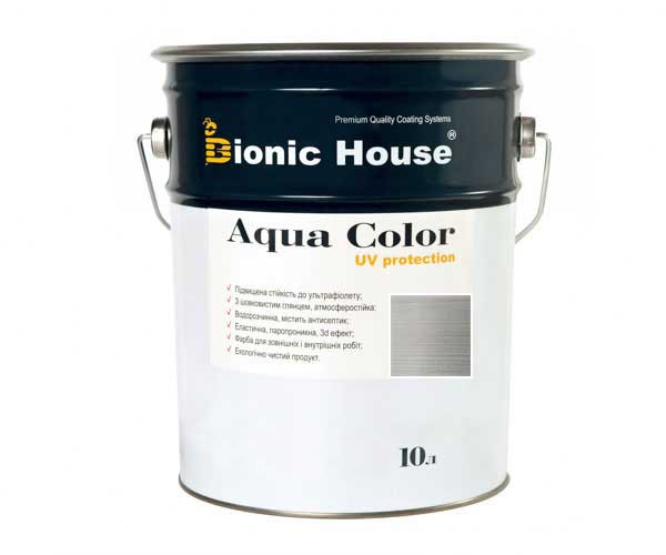 Краска для дерева Bionic-House Aqua Color UV-protect 10л Белый Мрамор