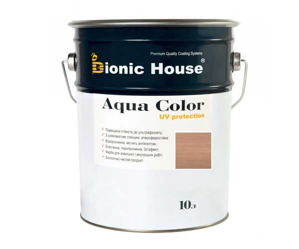 aquacolor10l-indigo Фарба для дерева Bionic-House Aqua Color UV-protect 10л Індіго