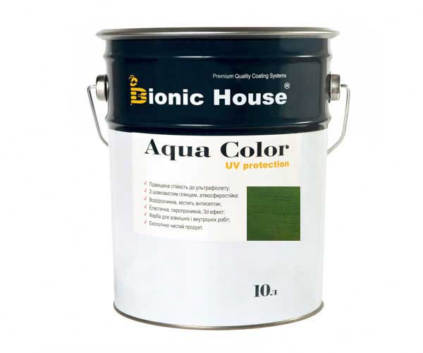 Краска для дерева Bionic-House Aqua Color UV-protect 10л Кипарис