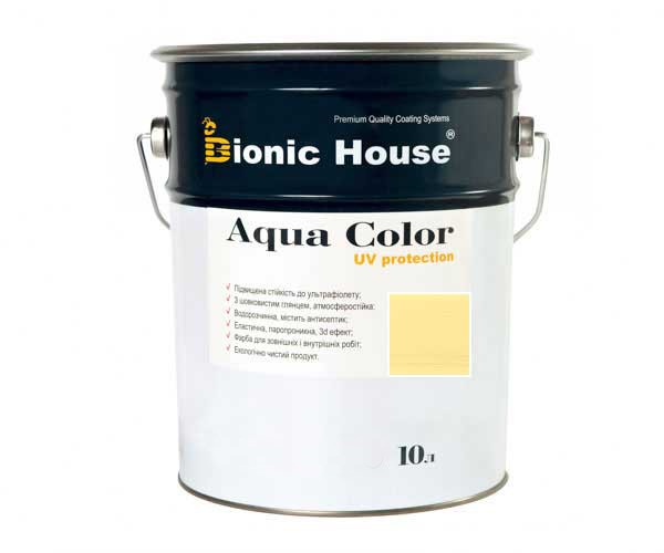 Краска для дерева Bionic-House Aqua Color UV-protect 10л Медовый